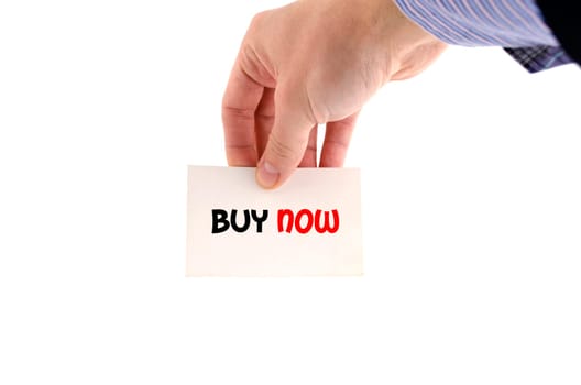 Buy now text concept isolated over white background