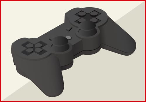 joystick isolated on white background. game pad isometric flat vector 3d illustration