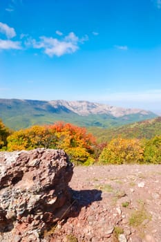 Crimean mountains. Mountains in Crimea at the sunny summer day.