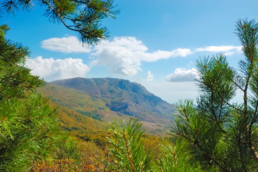 Crimean mountains. Mountains in Crimea at the sunny summer day.