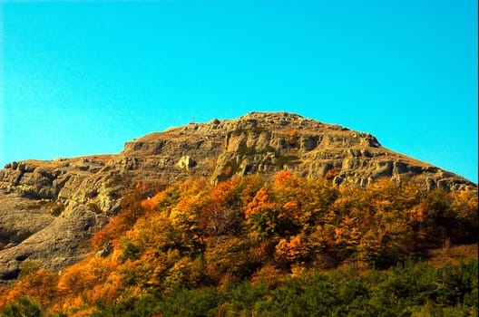 Crimean mountains. Mountains in Crimea at the sunny summer day.