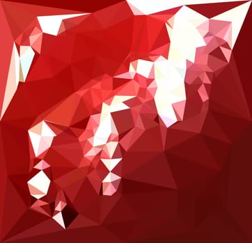 Low polygon style illustration of a coquelicot red abstract geometric background.