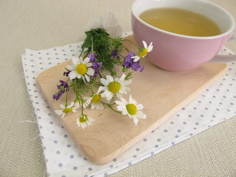 Herbal tea with chamomile and lavender
