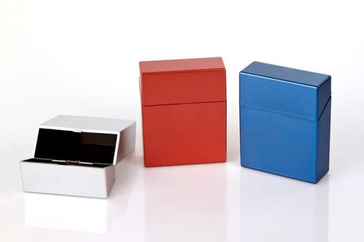 Cigarette cases on a light background