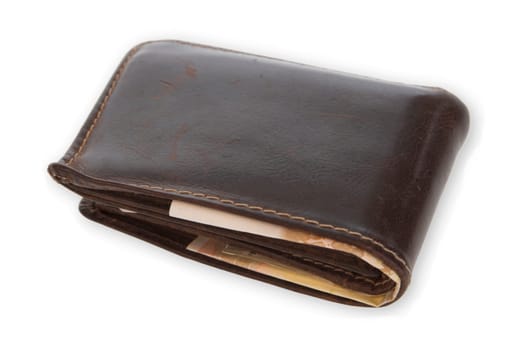 Wallet on a bright background