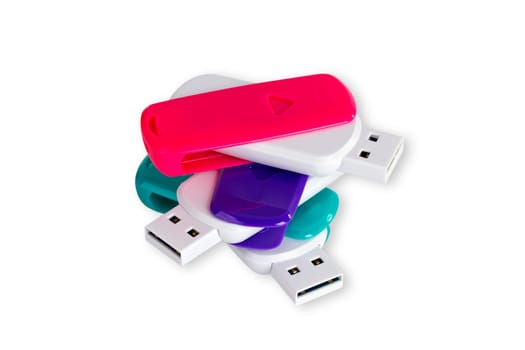 USB sticks cropped on white background