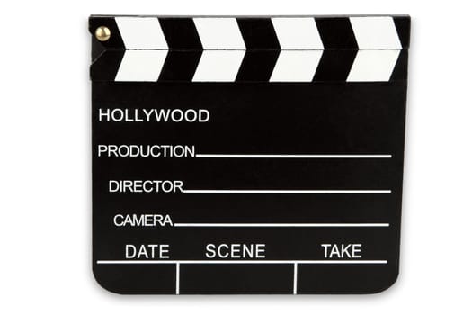 Film flap cropped on white background