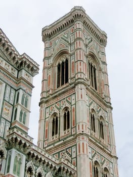 Bell Tower for the Basilica di Santa Maria del Fiore and Giotto's Campanile in Florence, Italy