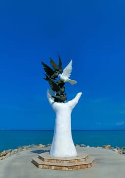 Visit card of Kusadasi City in Turkey - Peace hand