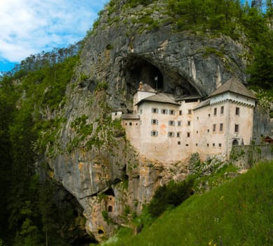 Walls and fortification of Predjama castle in Slovenia