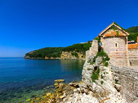 Ancient  old fortress standing in Budva, Montenegro