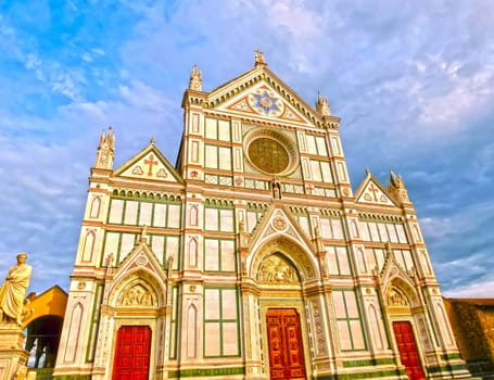 The Basilica di Santa Croce or Basilica of the Holy Cross - famous Franciscan church on Florence, Italy