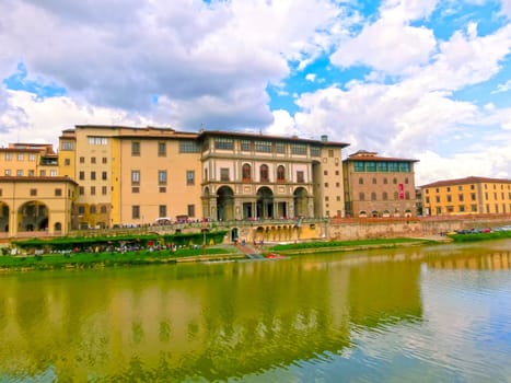 Arno river and old building in Florence, Italy