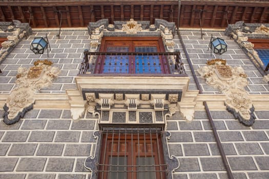 Balcony of the Palace of Madraza. This building was the University that built Yusuf I in Granada