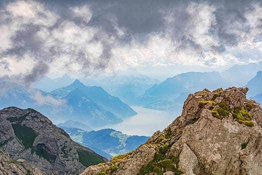 Pilatus Massif with a view of Central Switzerland