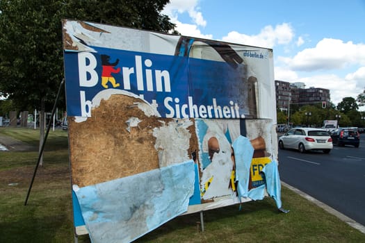 AFD damaged election poster in Berlin 2016