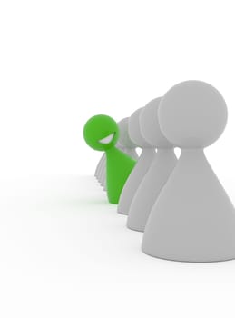 Be different or creative concept image on a white background, 3d rendering