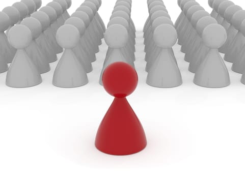 Business concept of leadership, 3d rendering