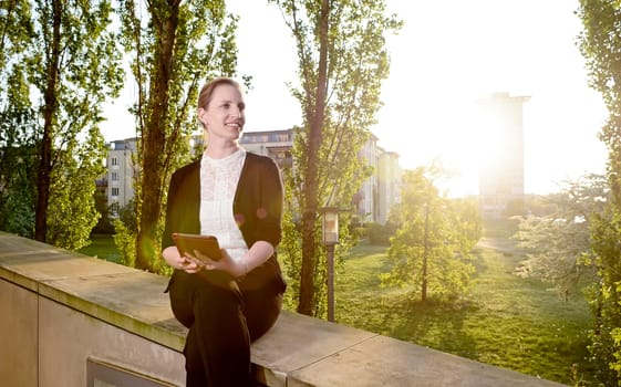 Businesswoman with digital tablet