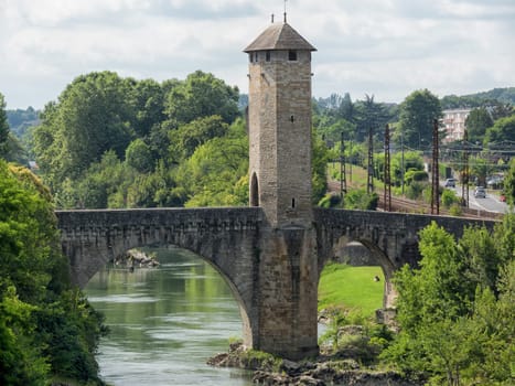 Orthez old bridge in the french pyrenees