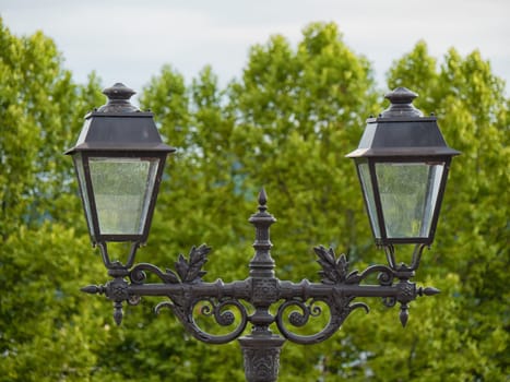 a vintage streetlights in Pau city, France