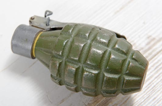 french hand grenade in green color