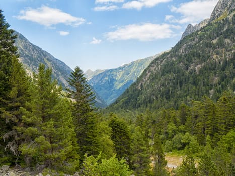 a mountain landscape in the Pyrenees, France
