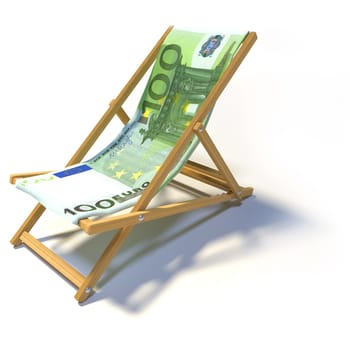 Folding deck chair with 100 Euro