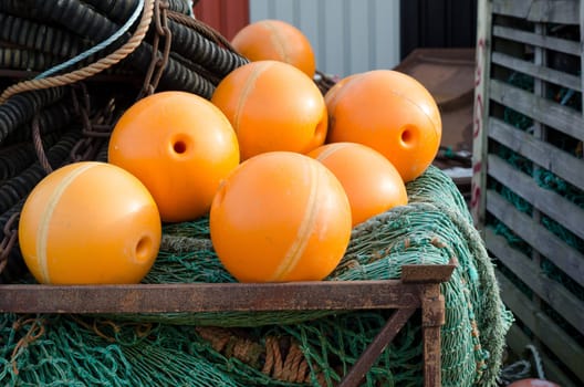 Fishing net with orange float this is made for big boat