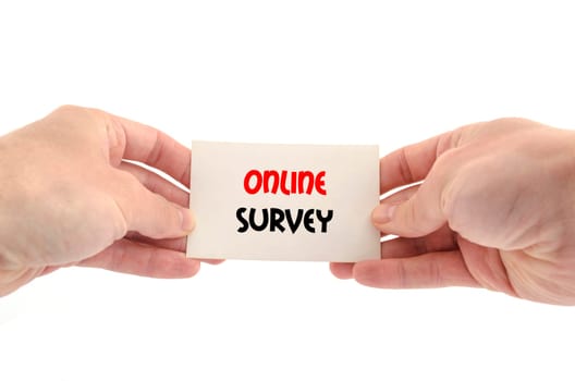 Online survey text concept isolated over white background