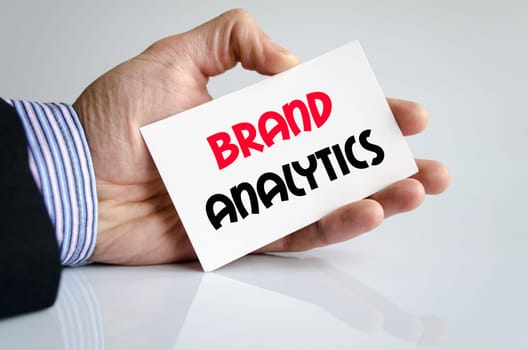 Brand analytics text concept isolated over white background
