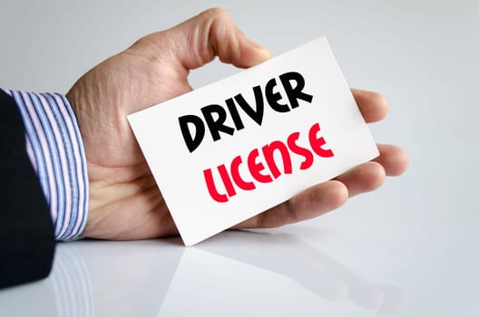 Driver license text concept isolated over white background