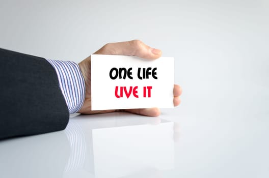 One life live it text concept isolated over white background