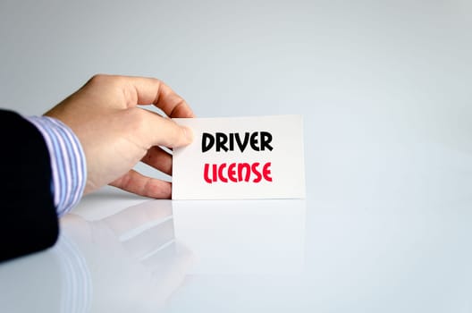Driver license text concept isolated over white background