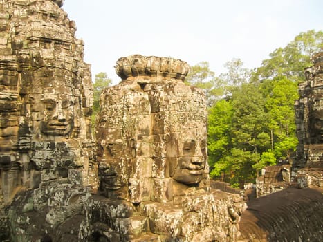 The Bayon stone faces of the people, Siem reap, Cambodia, was inscribed on the UNESCO World Heritage List in 1992.
