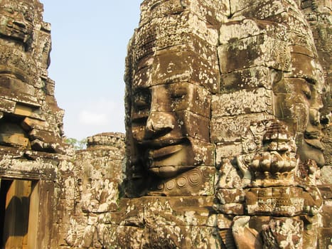 The Bayon stone faces of the people, Siem reap, Cambodia, was inscribed on the UNESCO World Heritage List in 1992.