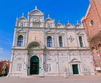 Venice, Italy - May 10, 2014: The Scuola Grande di San Marco in Venice, Italy