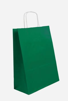 green shopping bag on the white background