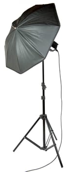 Umbrella photographer on the white background