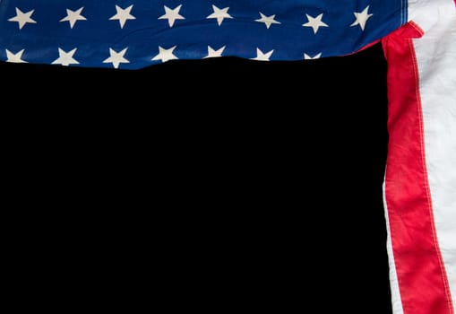 American flag on a black background