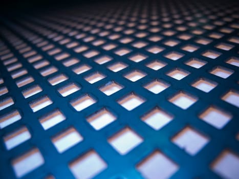 squares in metal sheet