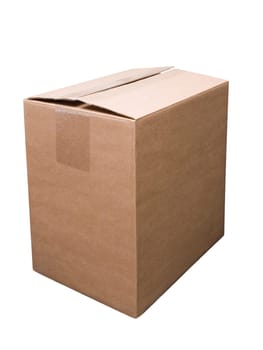 open light brown cardboard,insulated on a white background