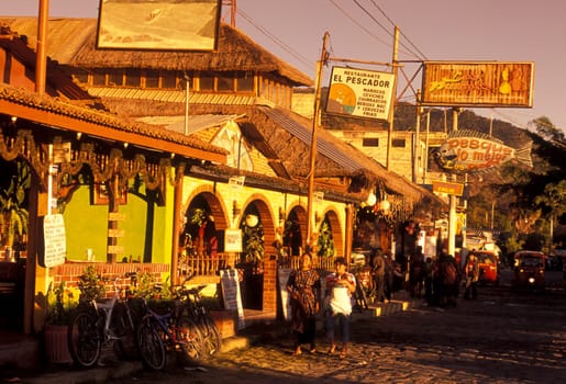 restaurant in the Village of  Panajachel in Guatemala in central America.