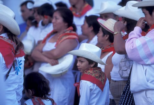 Mexican people at the church in the town of Esquipulas in Guatemala in central America.