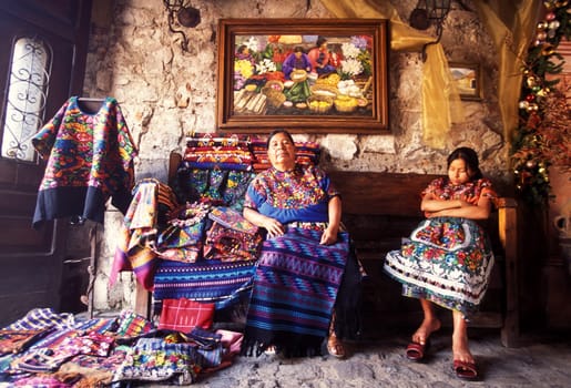 A Shop in the old city in the town of Antigua in Guatemala in central America.