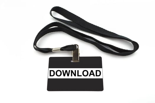 download badge with strip isolated on white background