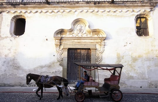 the old city in the town of Antigua in Guatemala in Central America.