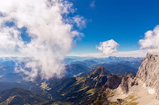 Dachstein with clouds