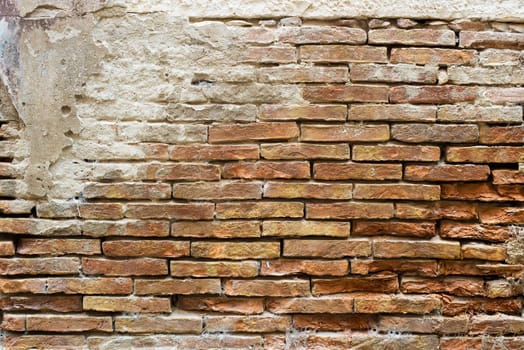 Old brick wall texture background close up