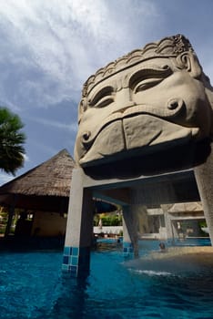 the Hotel Pool of the Rawai Palm Beach Resort in Rawai on the Rawai Beach on the Phuket Island in the south of Thailand in Southeastasia...